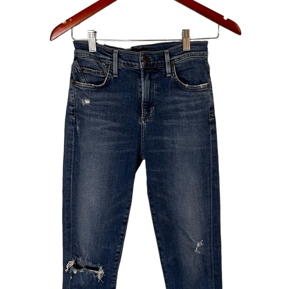Citizens of Humanity Rocket Crop High Rise Ripped Skinny Jeans - Picture 6 of 15